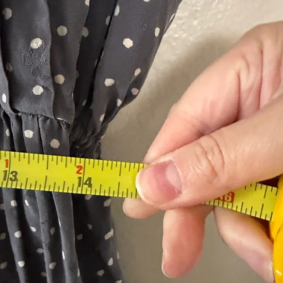 Rebecca Taylor Silk Gray Polka Dot Mini Dress Women’s Size 4 Tie Waist - Picture 8 of 9